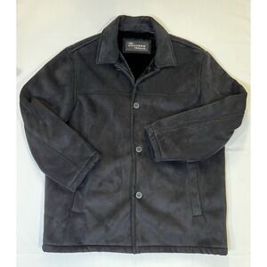 Dockers‎ Premium Microfiber Suede Faux Fur Lined Black Winter Coat Men's XXL